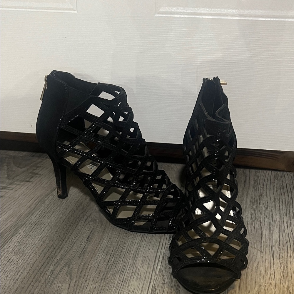 a.n.a Black Caged Heels